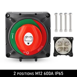 Cut IP65 Off Heavy Duty Double Pole Battery Switch DC 48V 600Amp Ignition Protected Marine Boat Dual Battery Isolator Switches