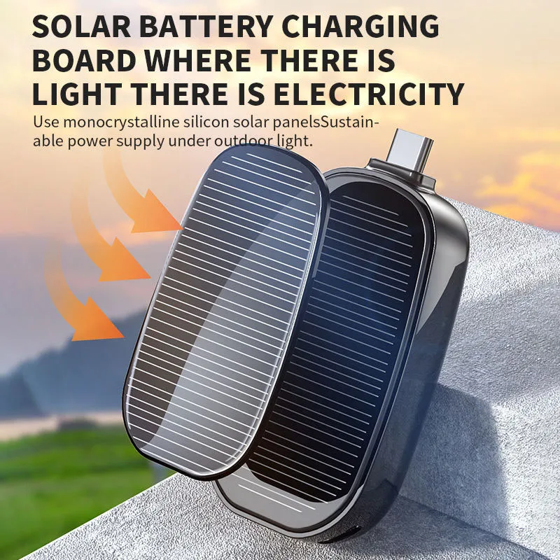 Power Bank Appearance Design of Car Keys Outdoor Camping Solar Powerbank LCD Solar Panel Charger 1200Mah Portable Battery