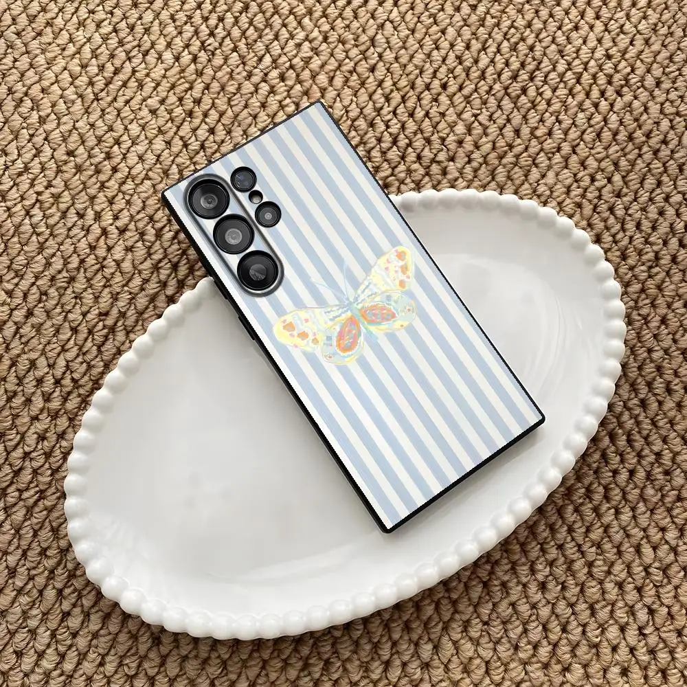 Butterfly  Phone Case For Samsung Galaxy S26 S25 S24 S23 S22 S21 S20 Plus Ultra Note20 Soft Black