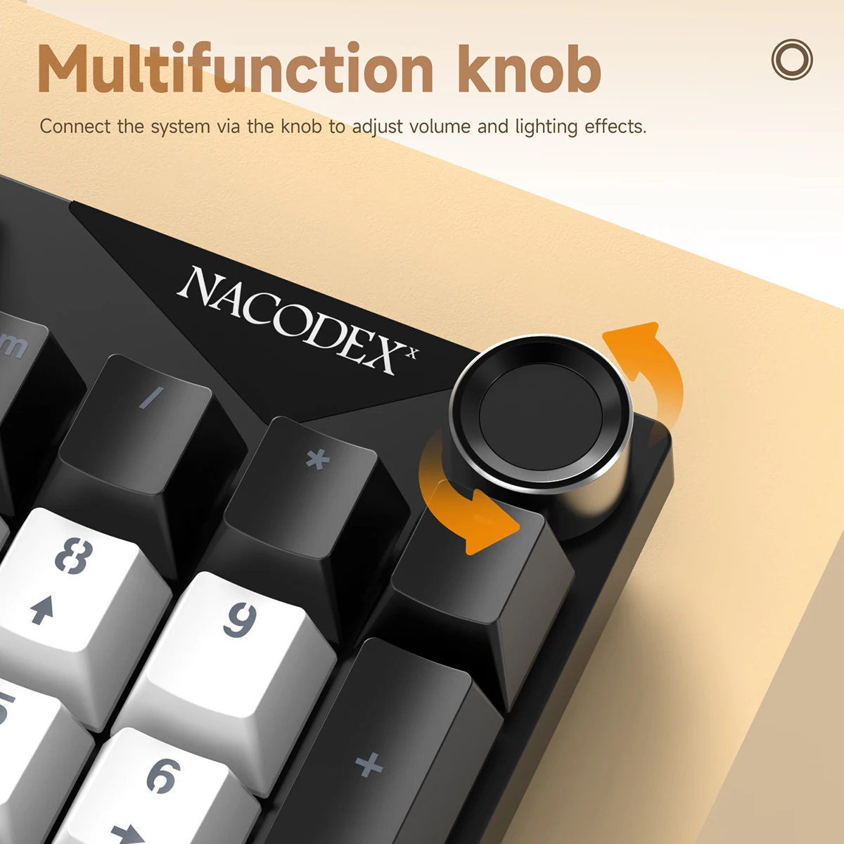 AJAZZ NK104 Wired Typing Mechanical Keyboard with Metal Knob