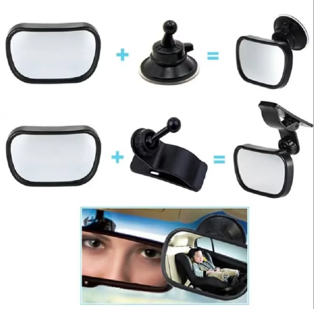 2 In 1 Car Rear Seat Child Safety Mirror Kids Monitor Baby Rear View Mirror In-Car Baby Observation Mirror  Easy Installation