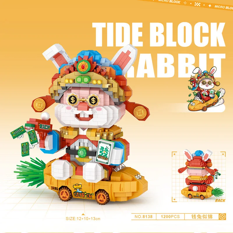 

LOZ Dancing Lion Fortune Mascot Diamond Figure Bricks Building Block DIY Treasure Rabbit Lucky Cat Puzzle Decor Toys Kids Gifts