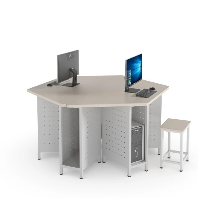 Hexagonal computer desk group, table and chair polygonal computing desk desk modern simple style e-sports desktop