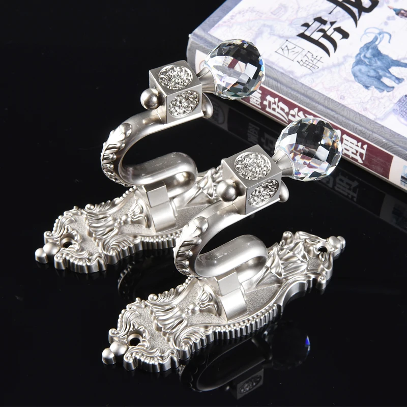 2-ピース-セットアルミ合金クリスタルカーテンフックホルダーハンガーブロンズディスプレイラック壁フックカーテン装飾アクセサリー