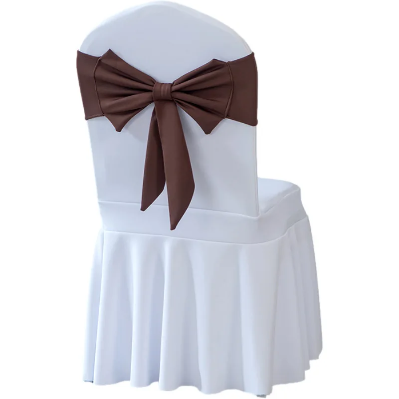 Bruiloft decoratie spandex stoel sjerp met kant-en-klare vlinderdas knoop, ideaal voor banket verjaardag verjaardagsfeestje evenementen vakantie