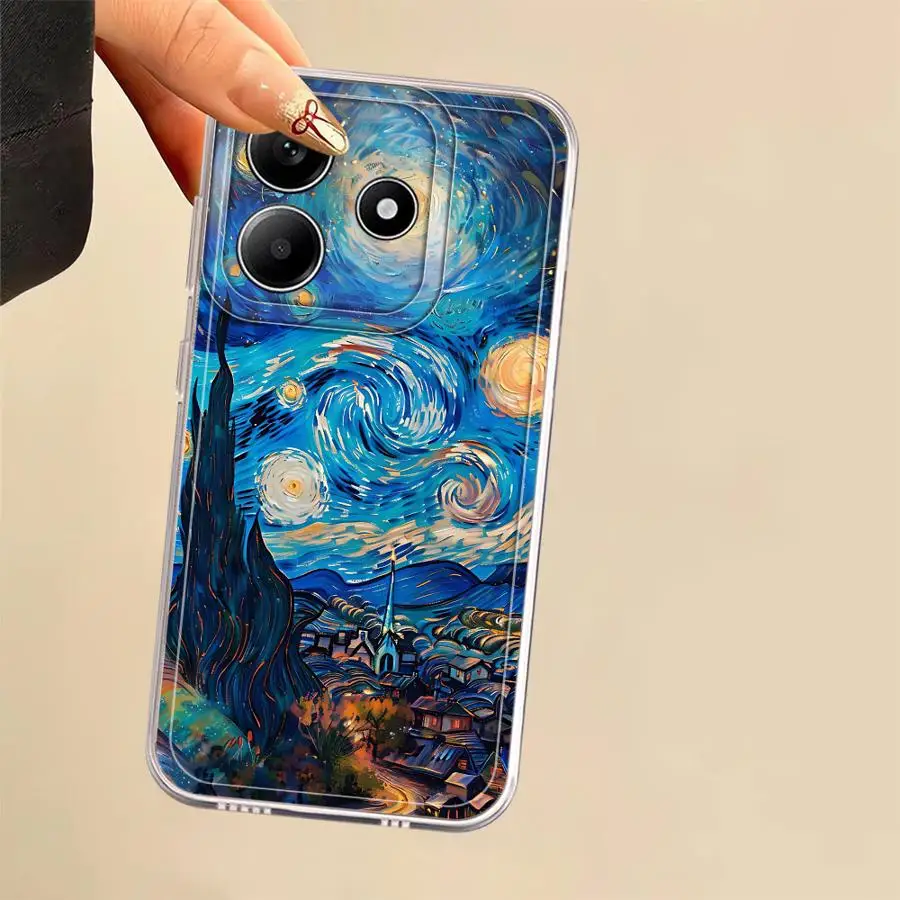 حافظة لهاتف Xiaomi Redmi Note 9S 10Lite 12 13 14 Pro Plus 9 10 11 Pro 11S 12S 10S غطاء شفاف فان جوخ عباد الشمس #2