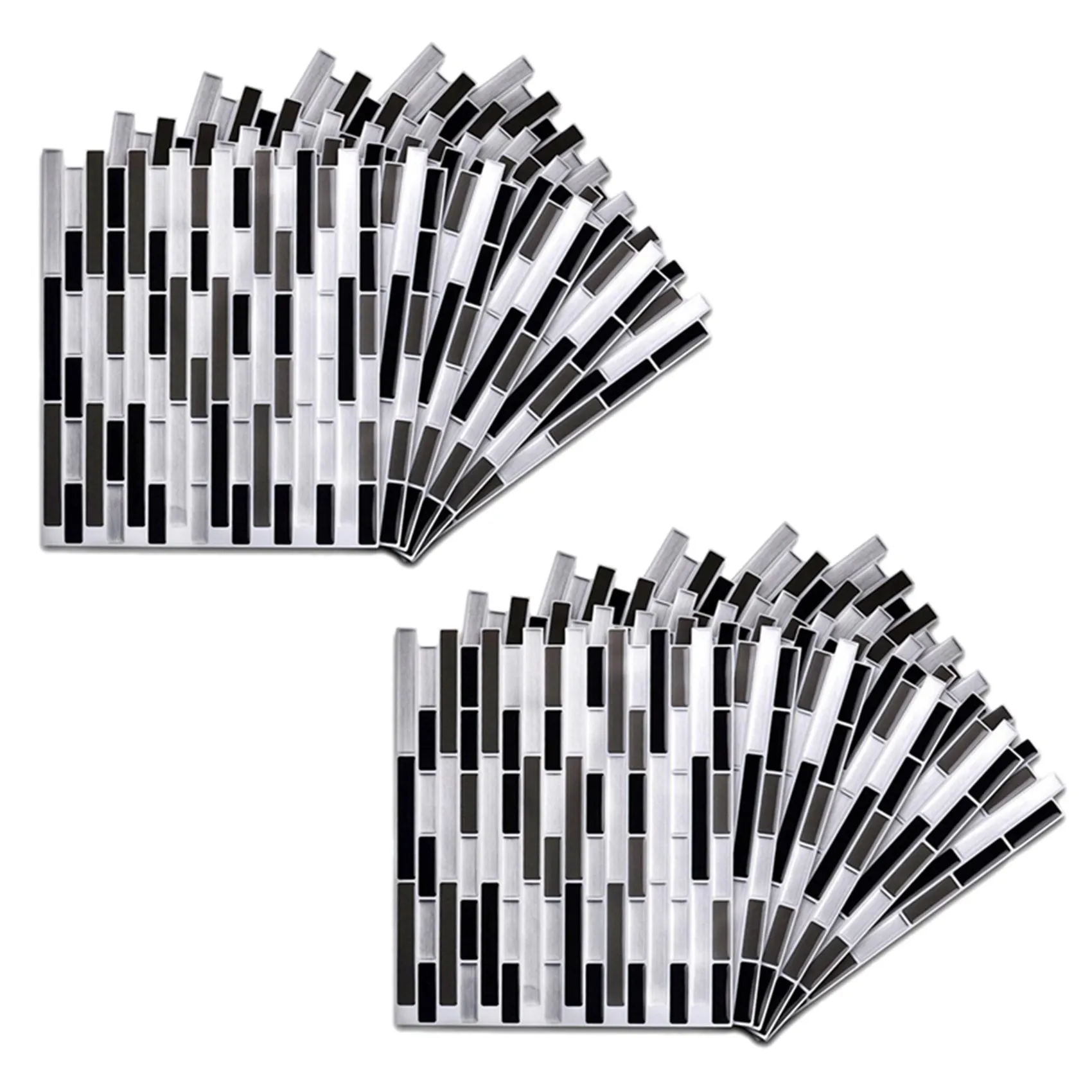 ABJI-2X 3D-Wandaufkleber, Ziegelstein-Tapete, Fliesen für Küche, Badezimmer, Backsplash, Anti-Fliesen-Heimdekoration, 28 x 23,5 cm