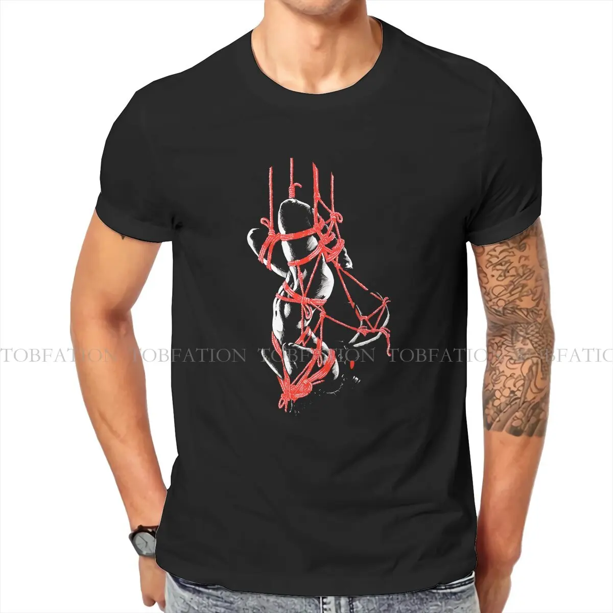 Suspended In Silence  TShirt For Men BDSM Hentai Sexy Camisetas Style T Shirt Comfortable Print Loose