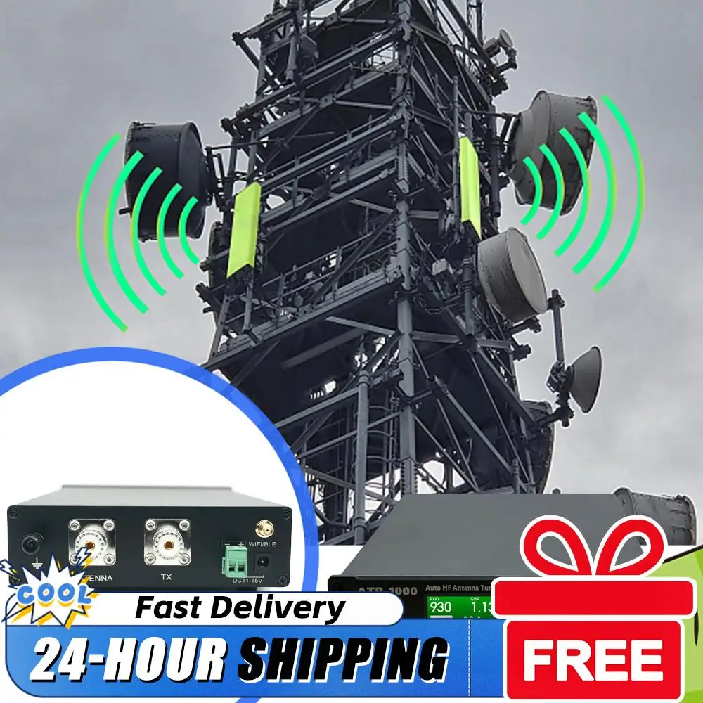 AMNVOLT ATR1000 1000W Sintonizador de antena automático 1.8-30MHz HF Sintonizador de rádio de ondas curtas com controle remoto WiFi para YAESU ICOM