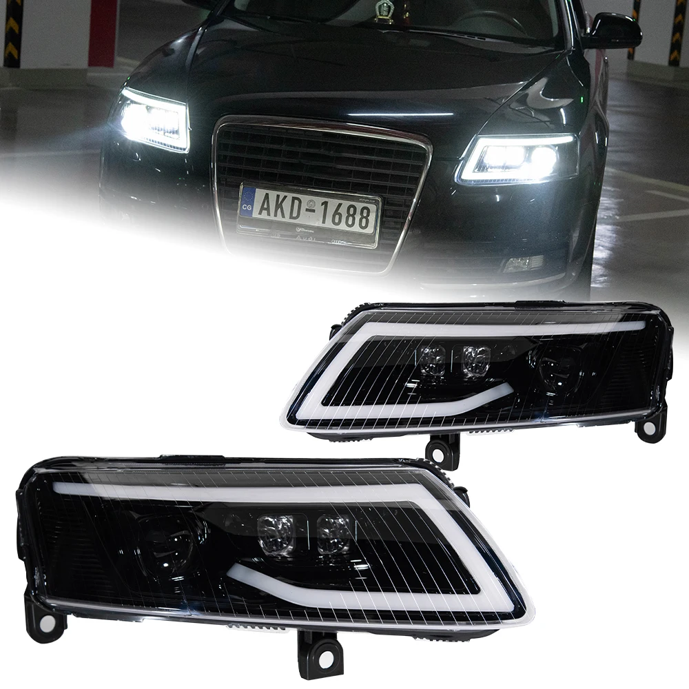 

AKD Стайлинг автомобиля для Audi A6 фары 2005-2011 A6 C6 светодиодные фары динамический сигнал анимации DRL биксеноновые автоаксессуары