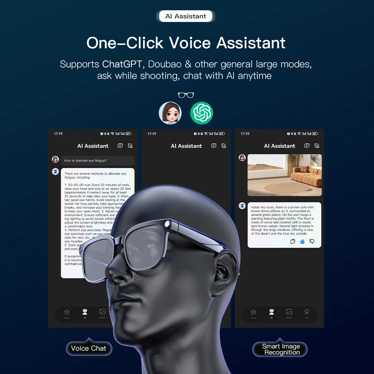 2025 800 واط كاميرا النظارات الذكية AI ترجمة ChatGPT مساعد صوتي BT دعوة سماعات الموسيقى تسجيل الفيديو آيفون Xiaomi