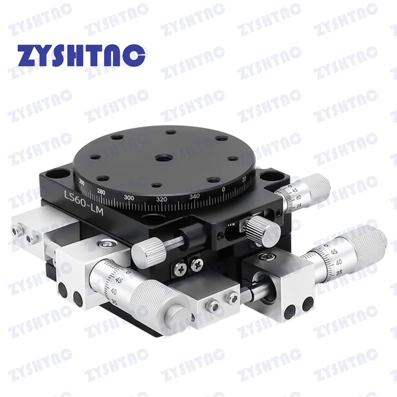 Imagem -03 - Xyr Eixo Micrômetro Manual Plataforma de Corte Mesa de Tradução Trilho Cruzado Alta Precisão 40 mm 60 mm 90 mm 125 mm Ls60-lm