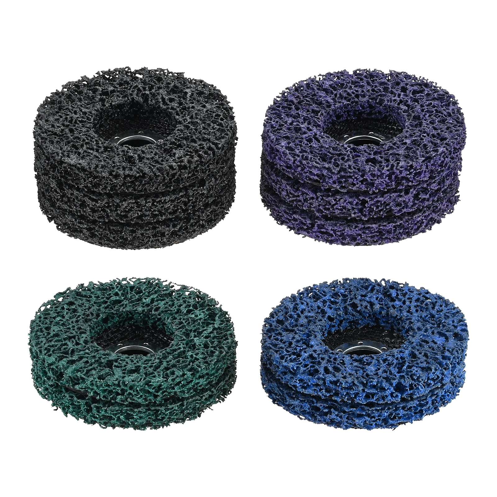 10pcs Black/Purple/Blue/Green 4.5In 115mm Diamond Grinding Disc Paint Stripping Quick Removal Rust Oxides of Metal Wood Surfaces