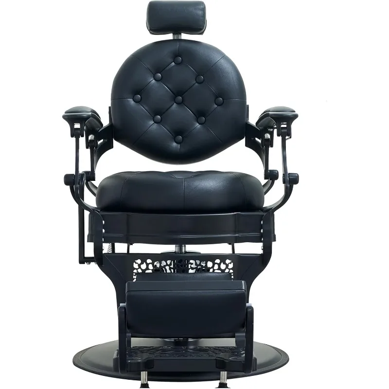 

Barber Salon Chair, Vintage Reclining Hair Stylist Chair for Salon Spa Barbershop Make Up Tattoo Cutting (Black)