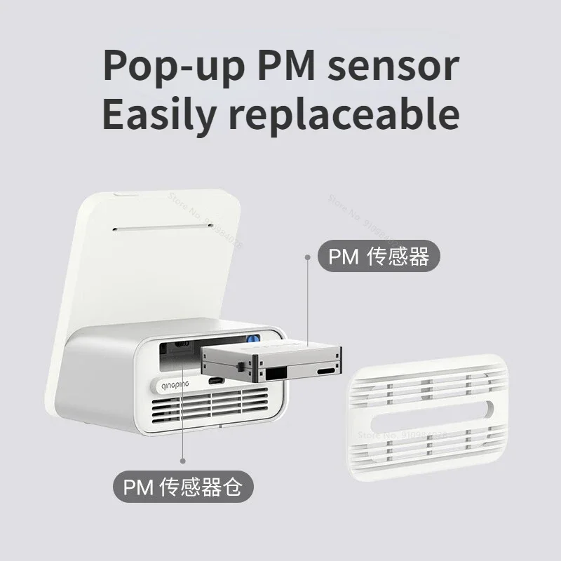 Monitor powietrza Qingping Gen 2, miernik jakości powietrza w pomieszczeniach 7w1 wykrywa PM2.5, CO2, PM10, eTOVC, hałas, temperatura i wilgotność,