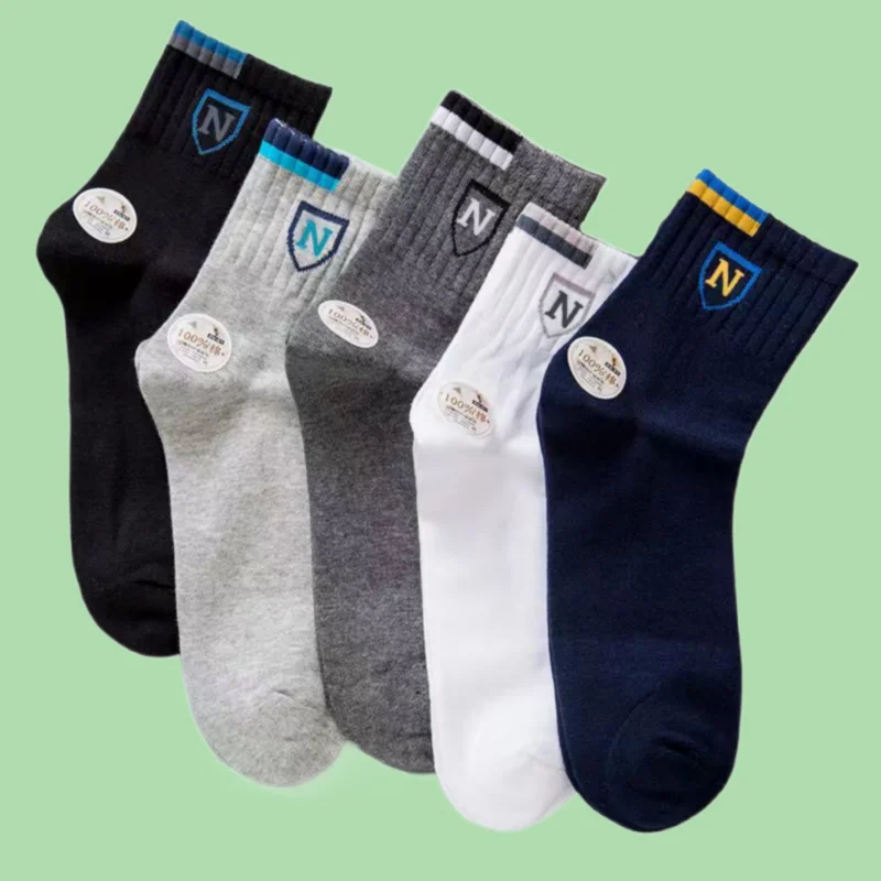 5/10 Pairs High Quality Men's Classic Business Casual Sports Men's Mid-tube Socks Breathable Classic Men's Socks