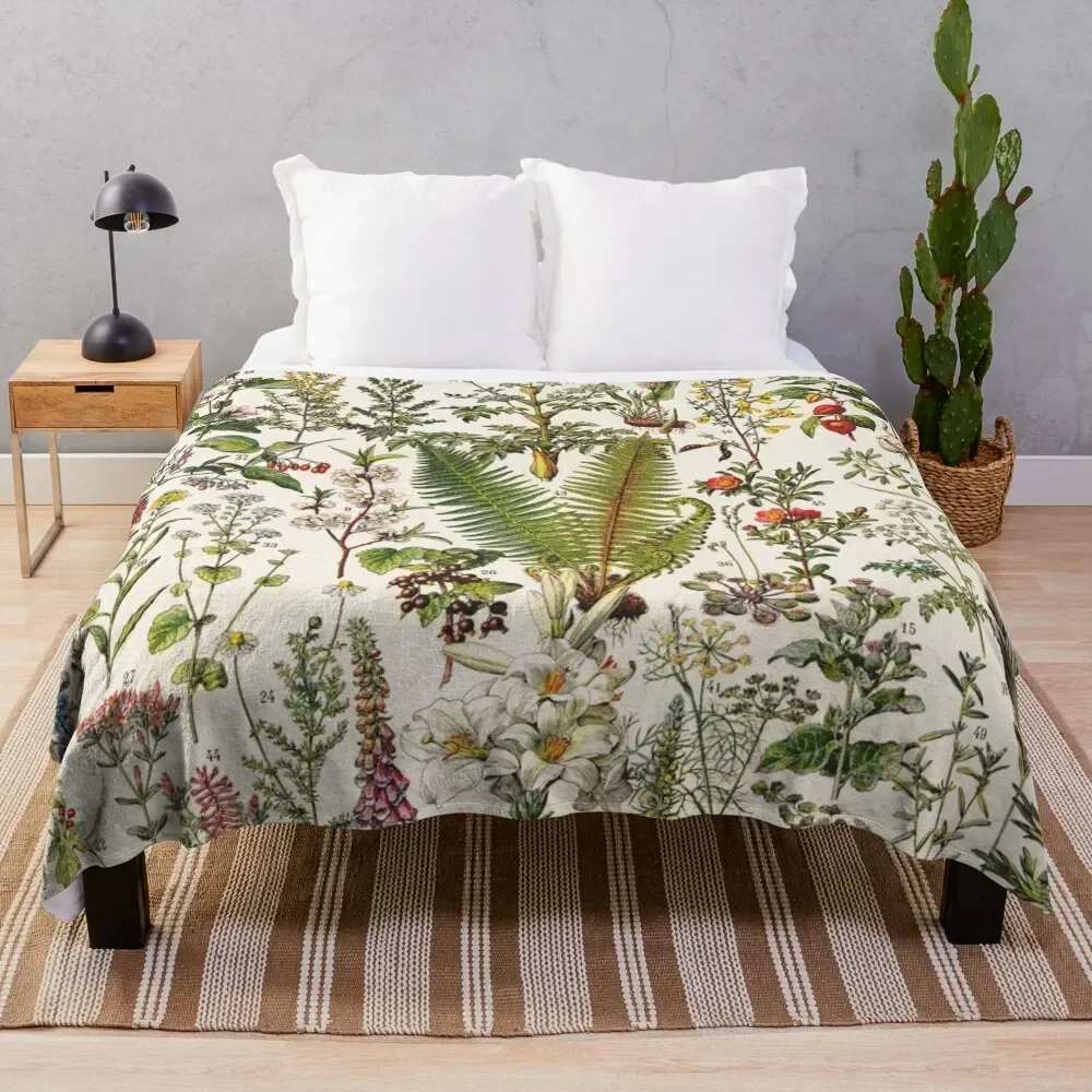 

Adolphe Millot - Plantes Medicinales B - French vintage poster Throw Blanket Portable Lightweight Blanket for Travel Camping