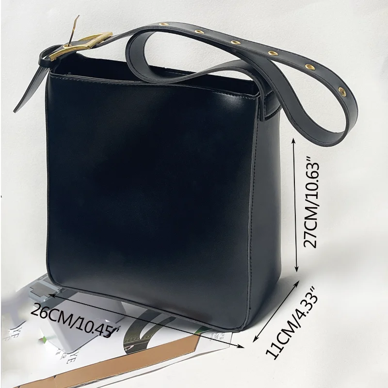 Moda modne jednokolorowe torby na ramię ze skóry PU luksusowe torby na ramię typu Bucket dla kobiet damskie torebki na co dzień o dużej pojemności
