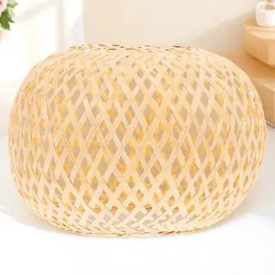 

1Pcs Bamboo Woven Lampshade Simple Style Decorative Lamp Cover Chinese Style Light Shade for Room Bedroom Warm