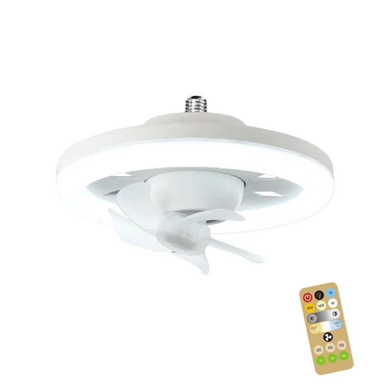 BOM-ventilador de teto luz 60w ventilador de refrigeração de 3 velocidades luz de teto controle remoto e27 suporte da lâmpada ventilador elétrico lâmpada