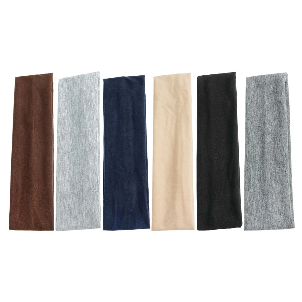 

6 шт. женские эластичные повязки на голову, дышащие хлопковые ленты для волос для тренировок, фитнеса, нескользящие носимые повязки для волос для активных женщин