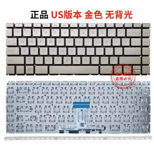 US golden no backlit keyboard For HP 14-DG 14-DF 14m-dh 14s-DR 14-DK 14-dq 14s-dq 14-fq  TPN-Q207 TPN-Q221 TPN-W139