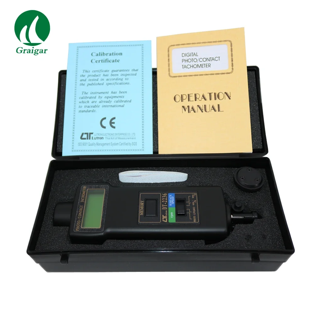 DT-2236 Tachometer Digital Revolution Meter Photoelectric / Exposure To Dual-use Tachometer Range 0.5 to 100,000 RPM DT2236