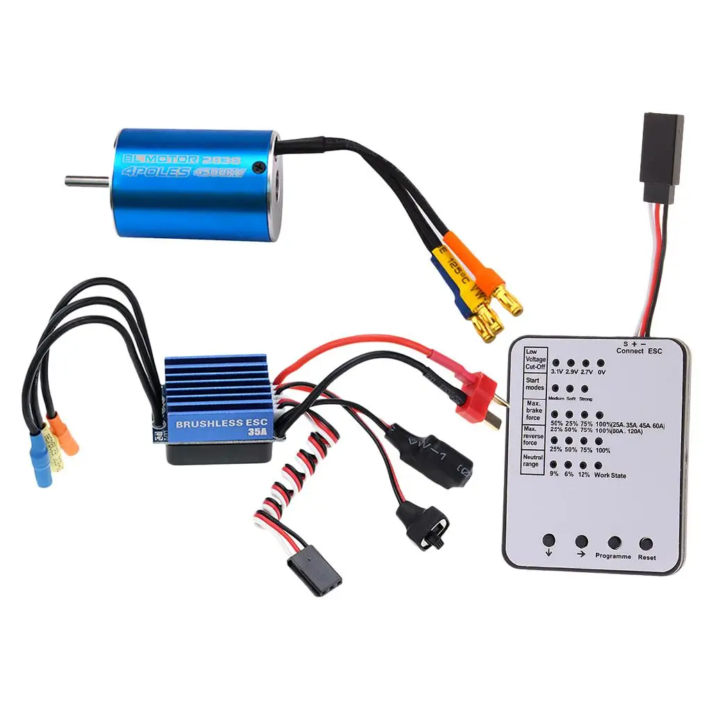 

2838 4500KV 4P бессенсорный бесщеточный двигатель + 35A ESC для 1/16 RC гоночный автомобиль игрушечный