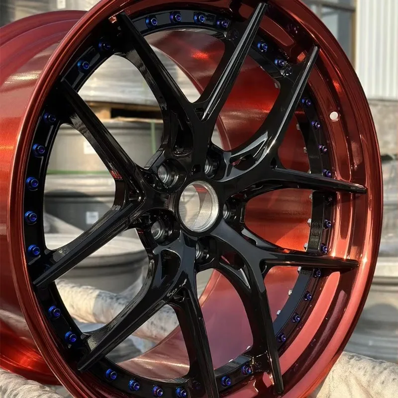 

Лидер продаж на заводе, 18-24 дюйма, легкосплавные колеса для гоночных автомобилей, матовые красные кованые диски, 2 шт., 5x112, колеса для легковых автомобилей