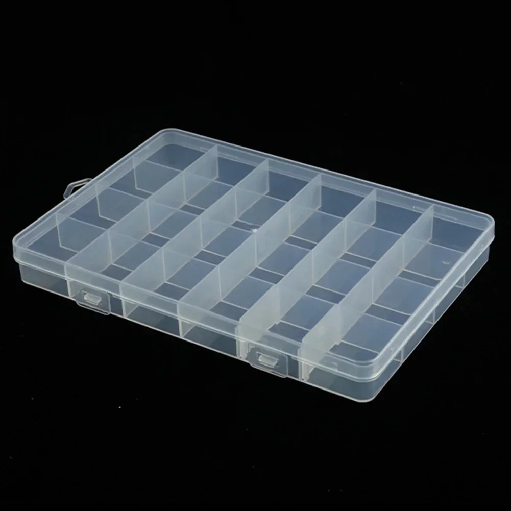 Brand New Plastic Storage Box 24 Grids Case Compartment Adjustable For Beads Earring Box For Jewelry Organizer