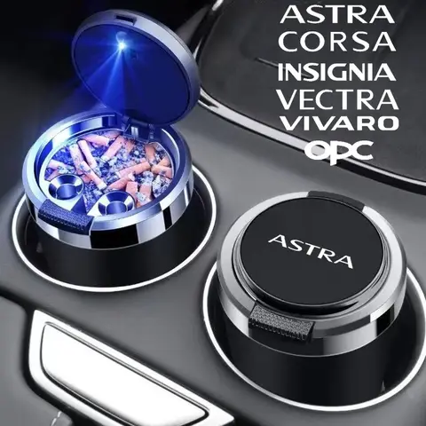 Car Ashtray Cigarette Ash Holds Cup LED Light Automotive Ashtray For Opel OPC Astra Insignia Corsa Vectra Vivaro C B accessories