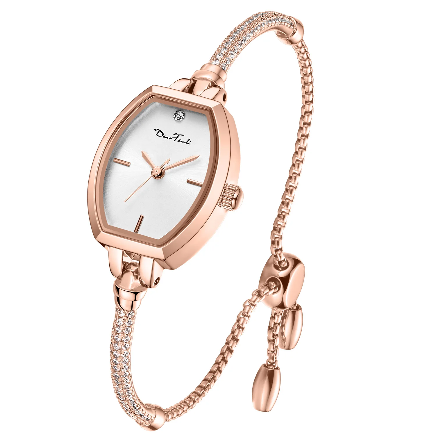 

Diaofendi Watches Women Analog Quartz Watch Rose Gold Set Diamond Bracelet for Women Waterproof Watch
