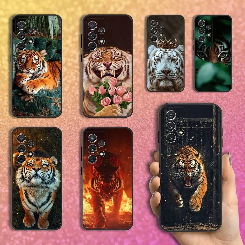 

Animal Tiger Cool Phone Case For Samsung S25,S24,S23,S22,S21,S20,S10,Ultra,Plus,Lite,FE,Soft Silicone Black Cover