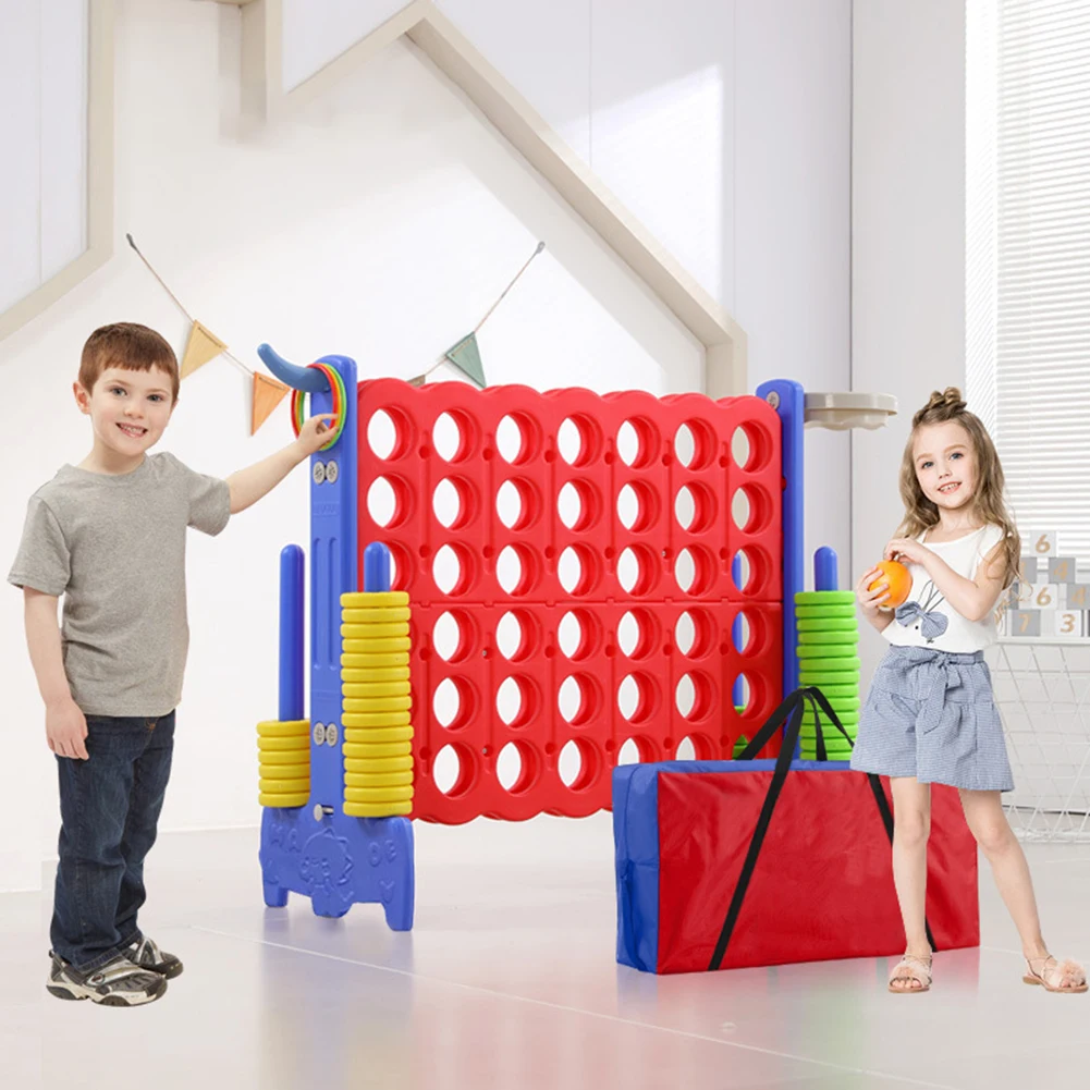 3 In 1 Game Chesses Toy Children Entertainment Game For Kindergarten With Basketballs Hoop Rings Toss Four In A Row Game