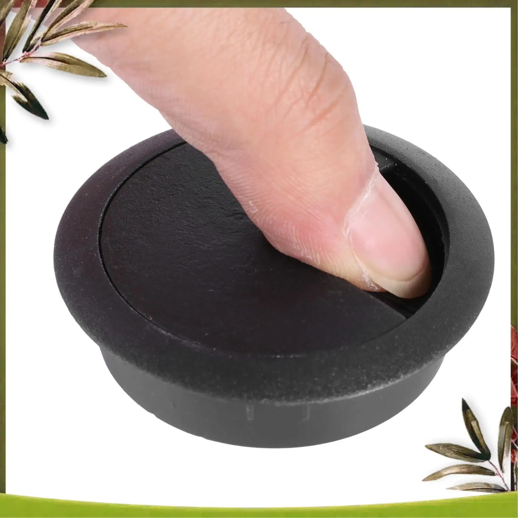 Neu: 5 Stück schwarze runde Kunststoff-Kabellochabdeckungen mit 70 mm Durchmesser für Computertisch