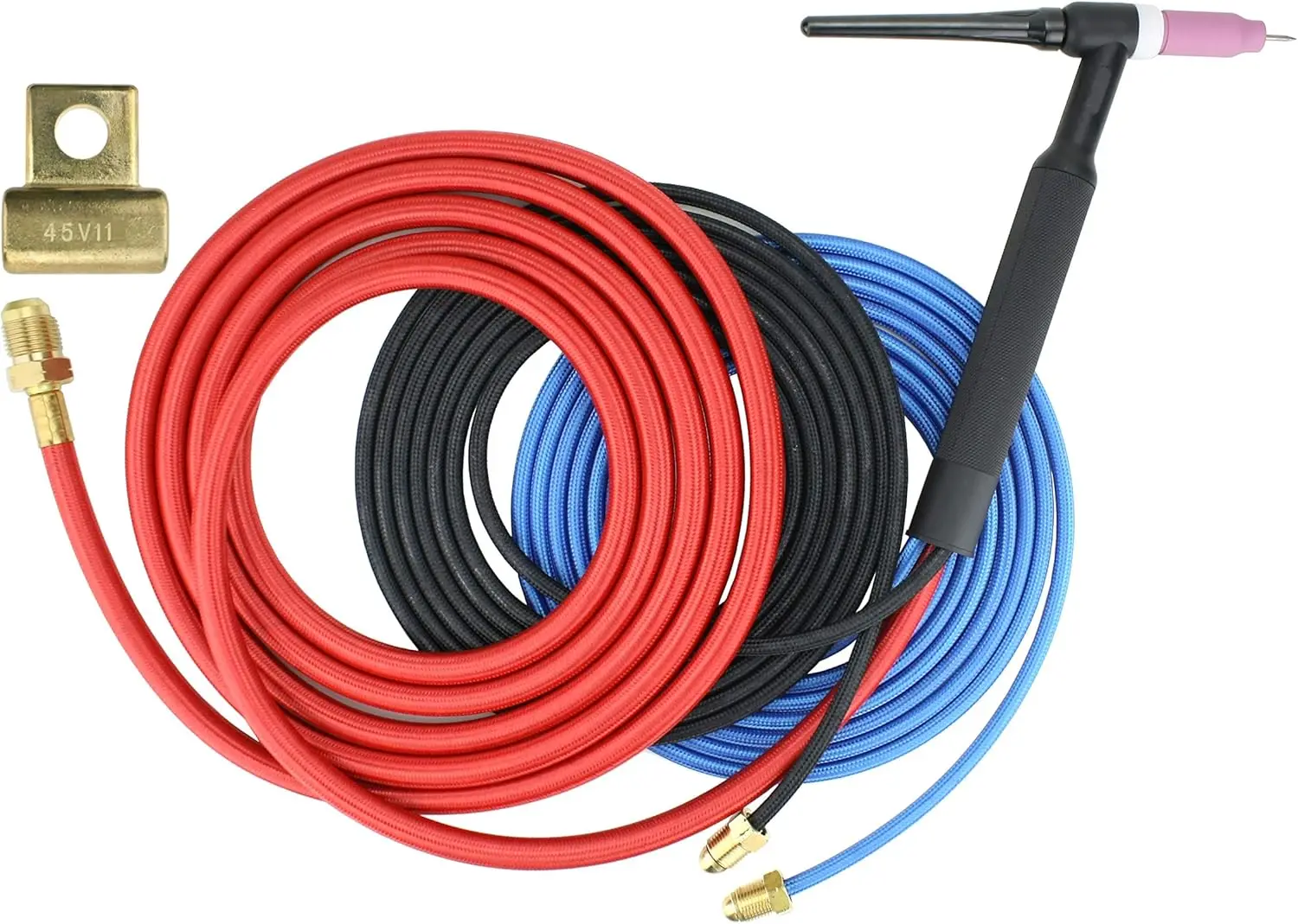 Series - 350 Amp - Water Cooled - Flexible Head Tig Torch - 25 Feet 3-Piece Cable - Stud Connector