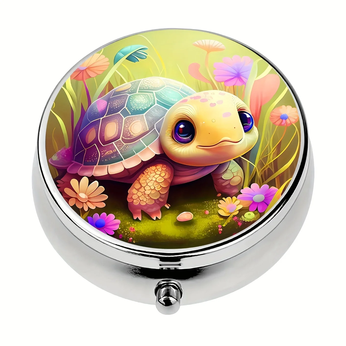 

Little Turtle Pill Box,3 Compartment Medicine Pill Organizer,Mini Pill Box,Case For Purse, Travel Portable Box