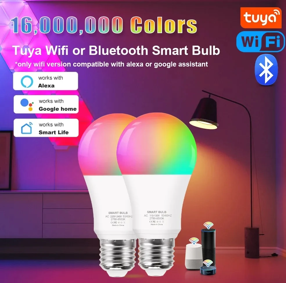 16 Colors RGB Bulb LED Multicolor Bulb E27 Base 220V Household Lighting Dimmable 24 Key Remote Control Atmosphere Neon Light