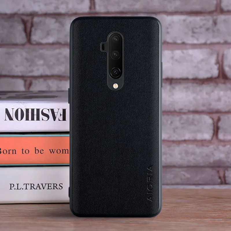 Case for Oneplus 7T Pro coque Luxury textile Leather skin soft TPU hard PC phone cover for oneplus 7t pro case funda capa