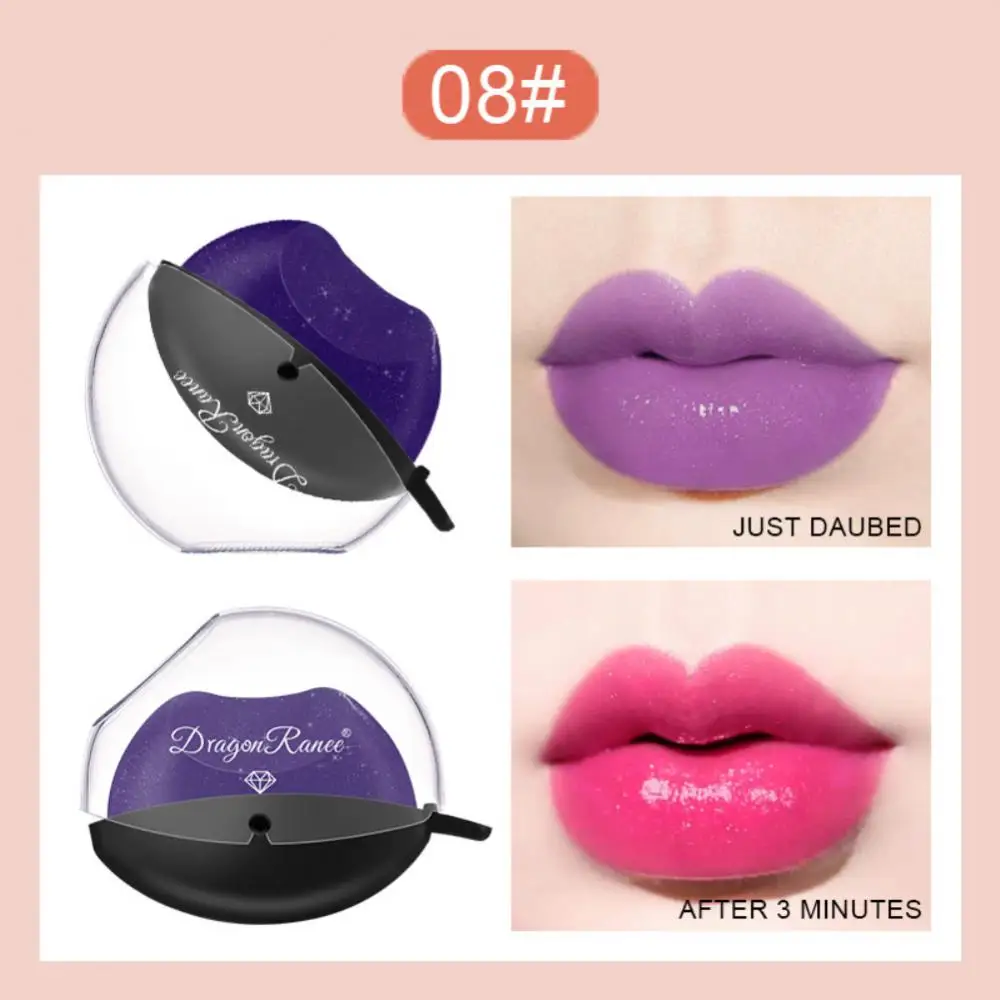 Lip-shaped Lipstick Makeup Temperature Color Changing Lazy Lipstick Velvet Matte Moisturizing Lip Gloss Waterproof Non-stick Cup