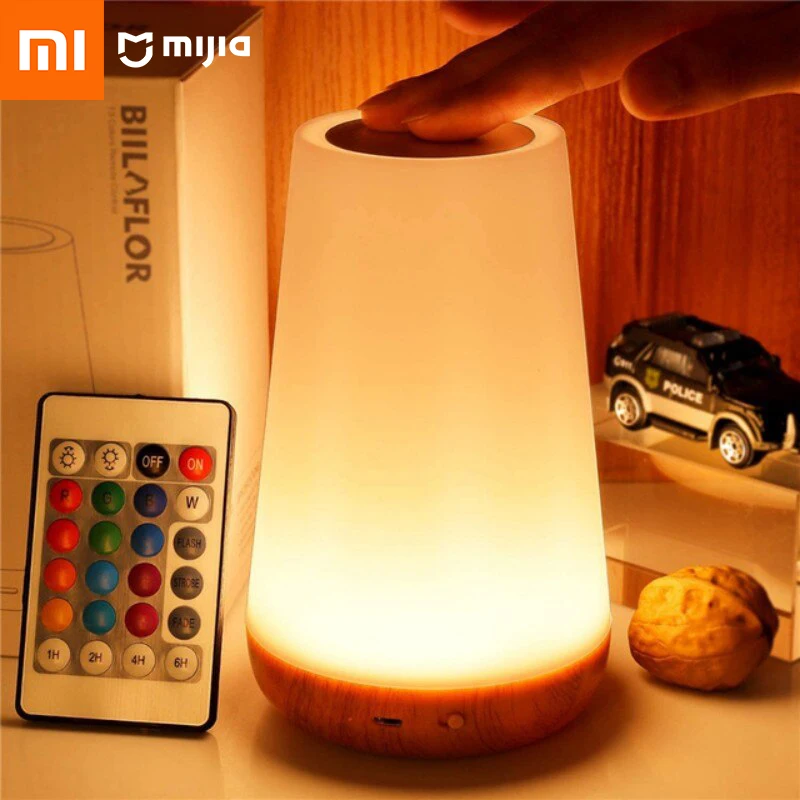 Xiaomi Bedside Lamp 13 Color Changing Night Light Remote Control USB Rechargeable RGB Dimmable Lamp Portable Table Bedside Lamp