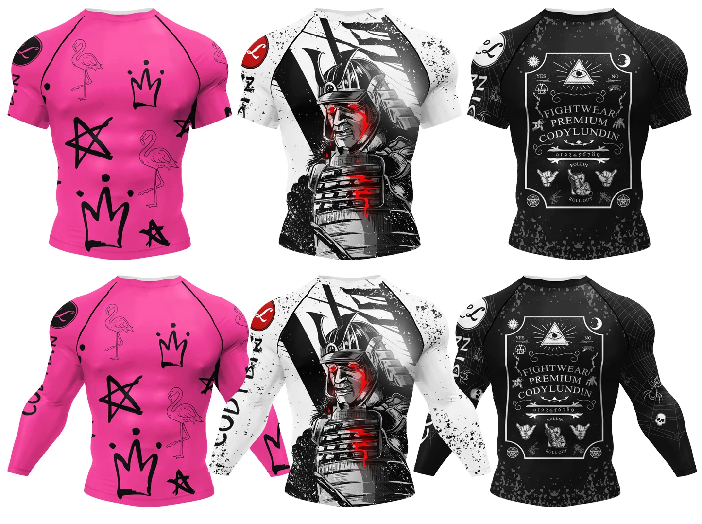 Camiseta de manga larga para hombre, camisa rosa de compresión Rashguard púrpura, uniforme de artes marciales de lucha libre, blusa Jiu Jitsu, tatuaje