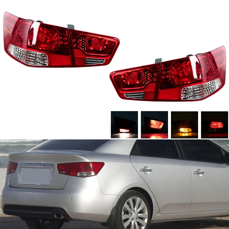 Rear TailLight For Kia Forte Cerato 2009-2013 Turning Signal Brake Lamp Warning Bumper Light Tail LampsCar Light Assembly