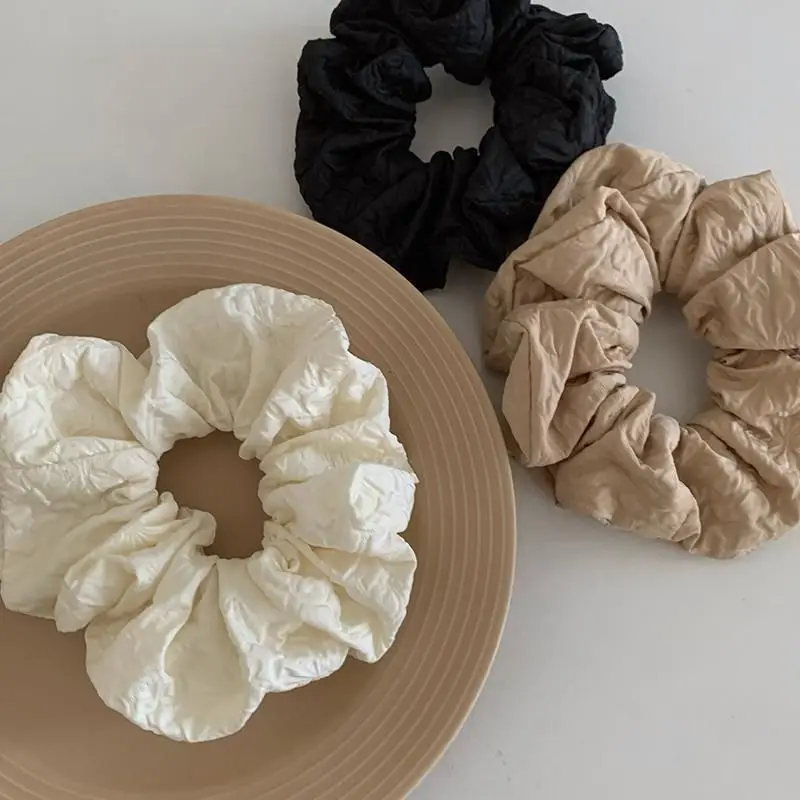 Korean Women Elastics Hair Scrunchies White Black Coffee Hair Bands Girls Children Ponytail Hair Ties Accesorios