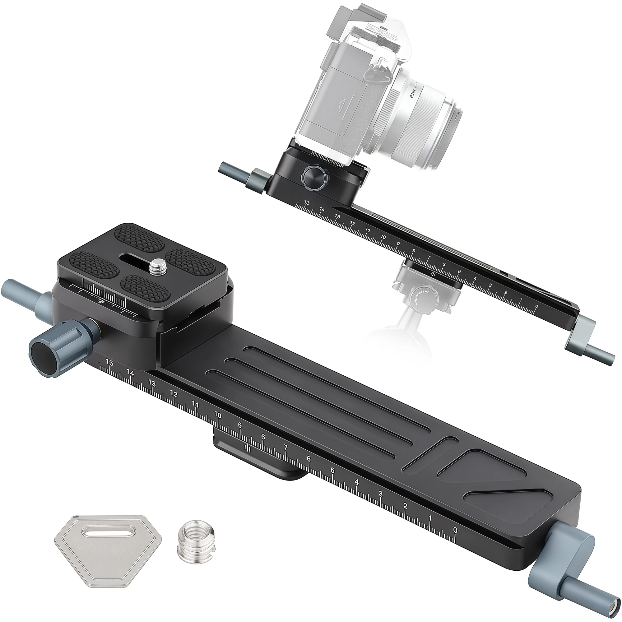

LCB-20M Macro Focusing Rail, Photography Guide Rail with 1mm Precision Adjustment for DSLR Cameras/Tripod/Ballhead, 5kg Load