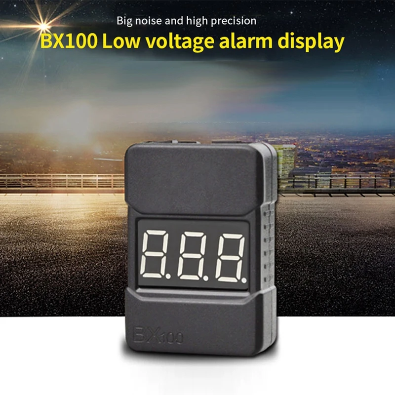 1Set Bx100 1-8S Lithium Batterij Spanningstester Lage Druk Alarm Batterij Spanning Checker Zwart Voor Rc Auto