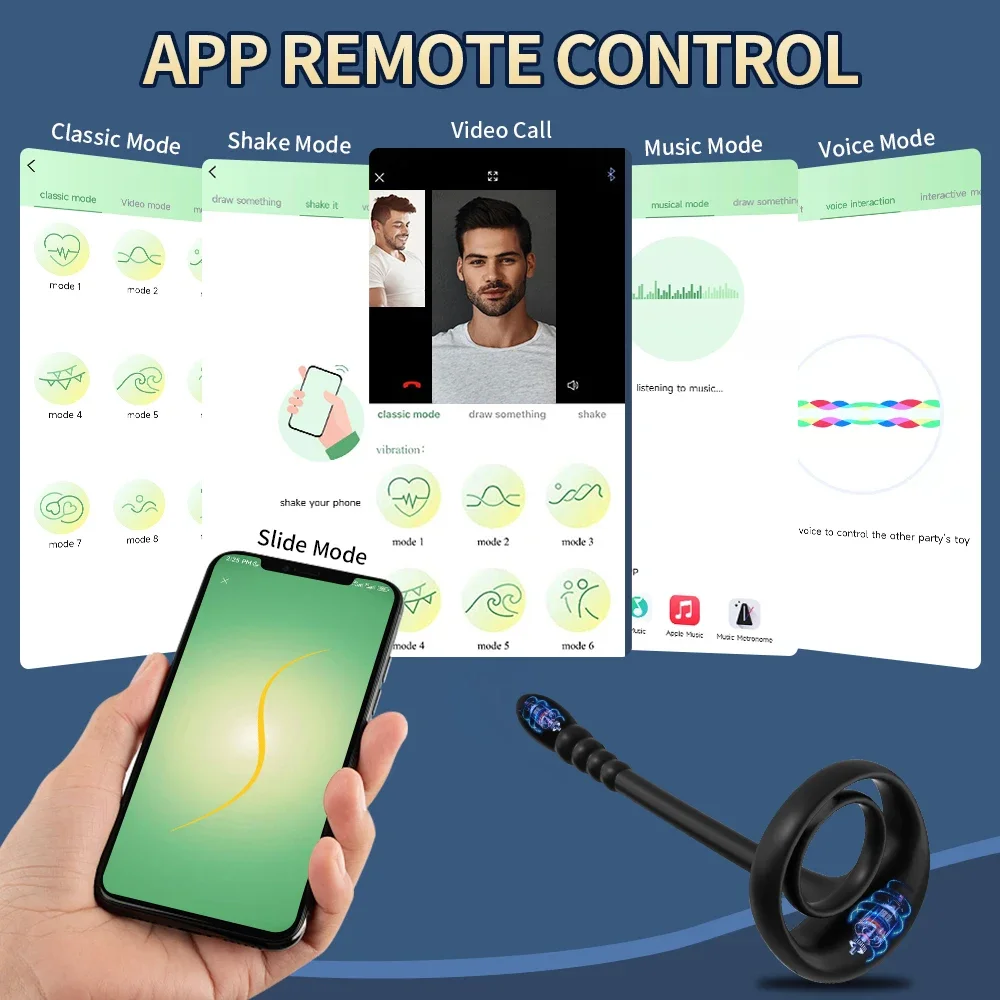 خاتم الديك هزاز الجنس لعب APP بلوتوث الخصية تدليك البروستاتا الشرج بعقب المكونات حلقة القضيب الذكور الديك للرجال لعبة الجنس الكبار