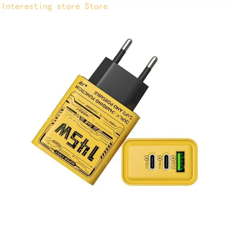 55KC 145W 3 Port USB C PD3.0 Adaptateur Fast Speed ​​USB Type C Téléphone mobile rapide