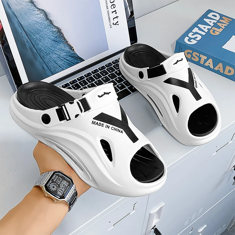 

Men's Summer Slippers Fashionable Versatile Comfortable Non Slip Beach Sandals Furniture Shower Outdoor Dual Use Men's Slippers