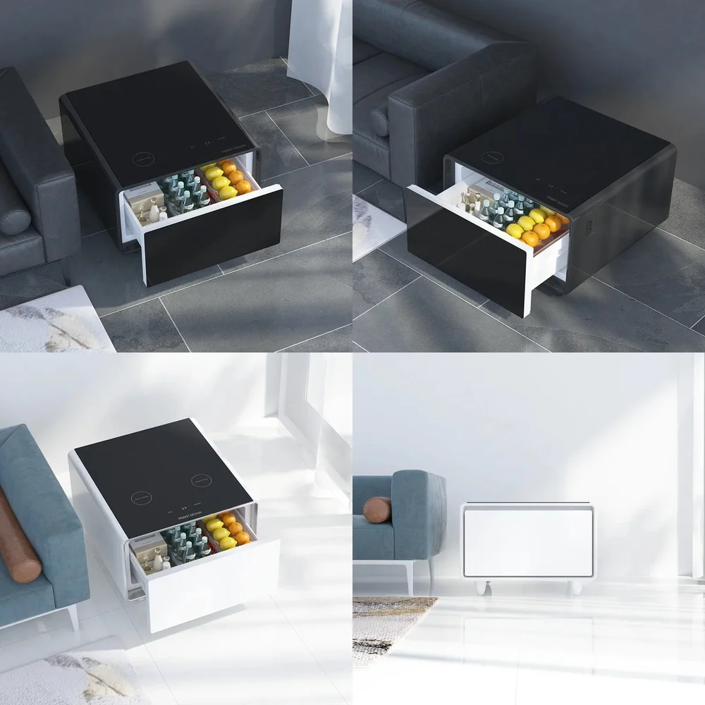 Wireless Charging Smart Coffee Table with Cooling Drawer for Bedside Outdoor Furniture for Fridge Refrigerators Modern Living